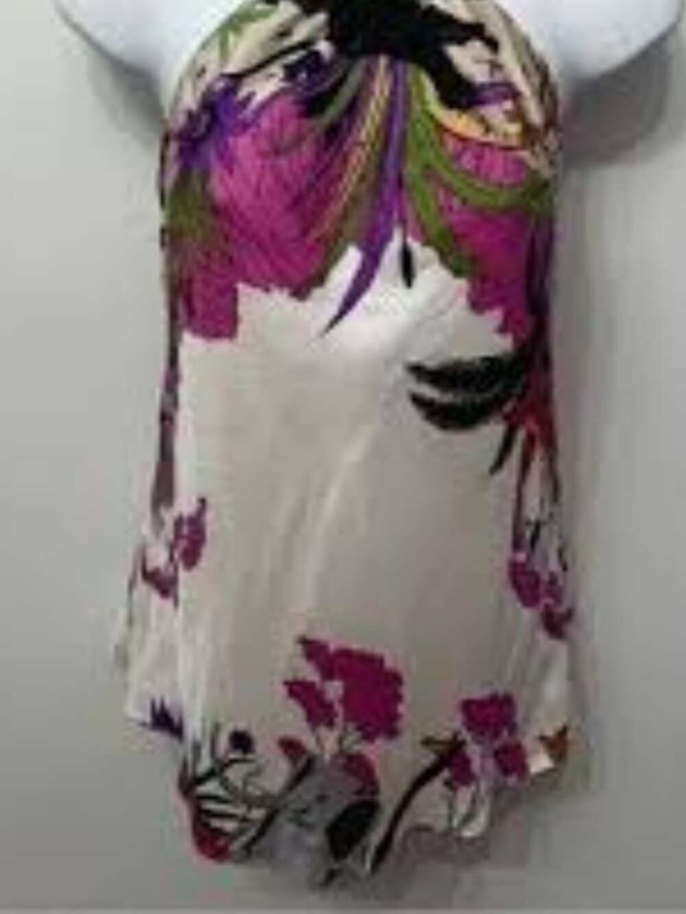 Painted Silk Camisole with Gold Chain